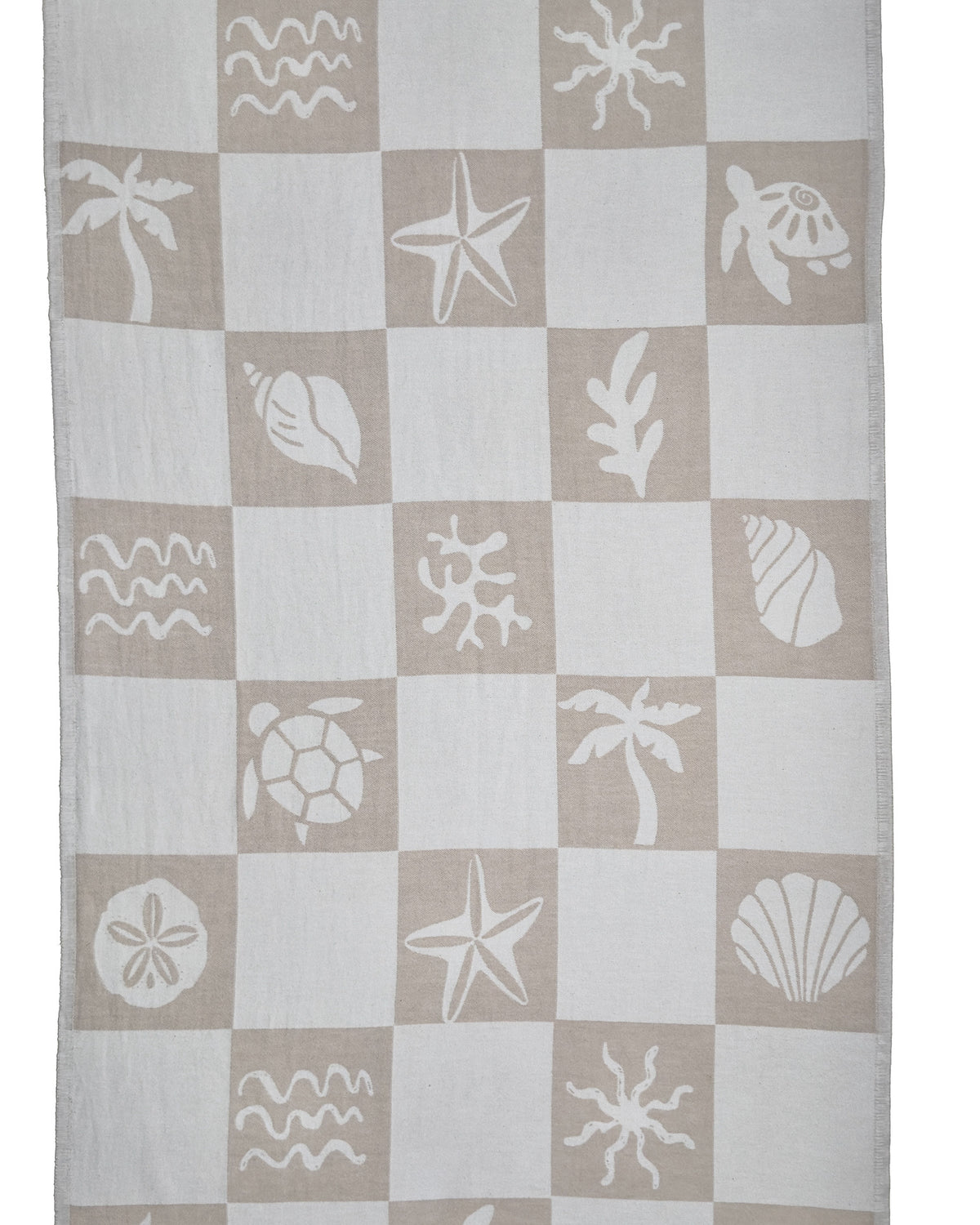 Front view of the Coastline organic Turkish cotton beach towel