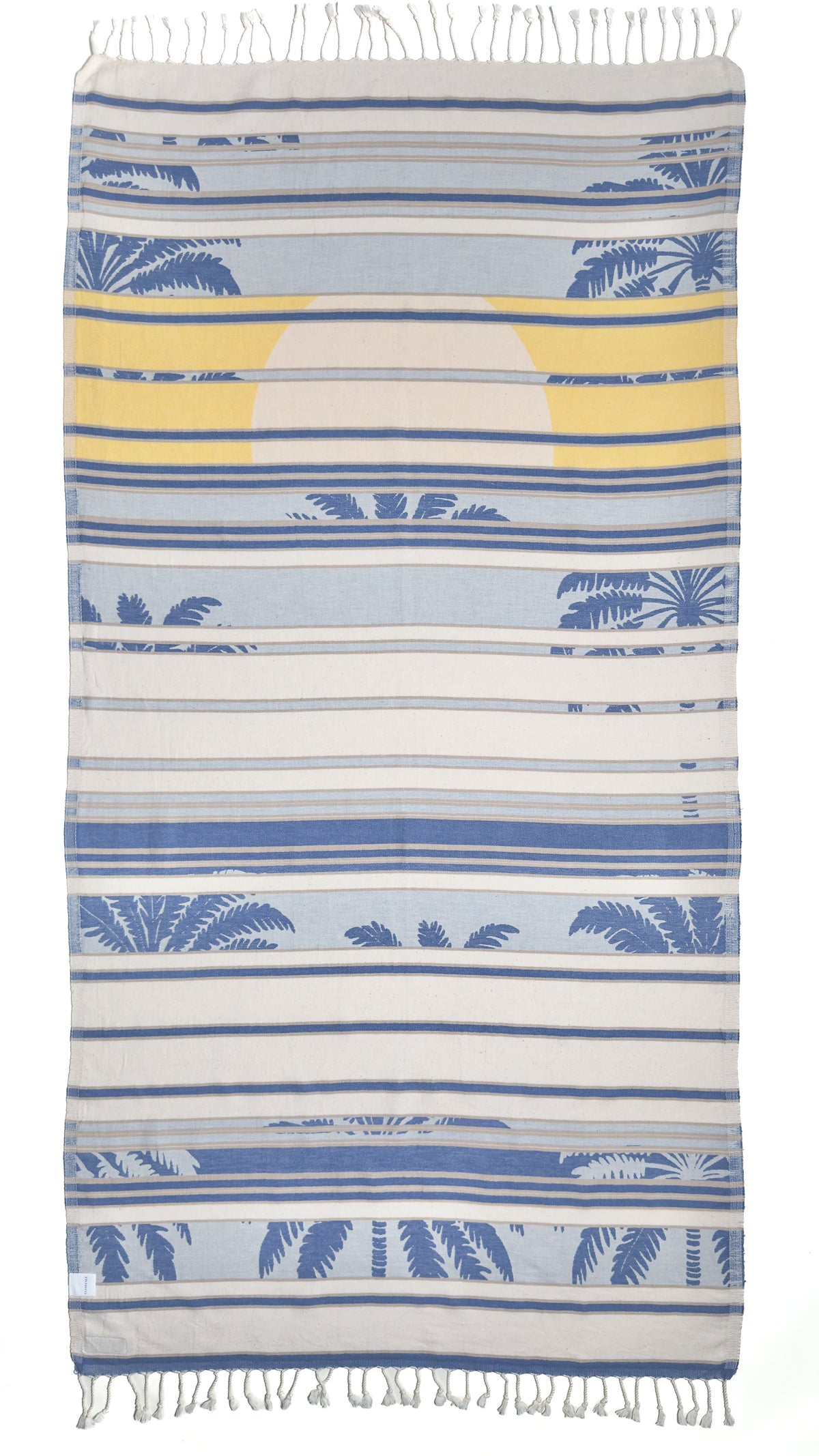 Back view of the reversible Horizon organic Turkish cotton beach towel