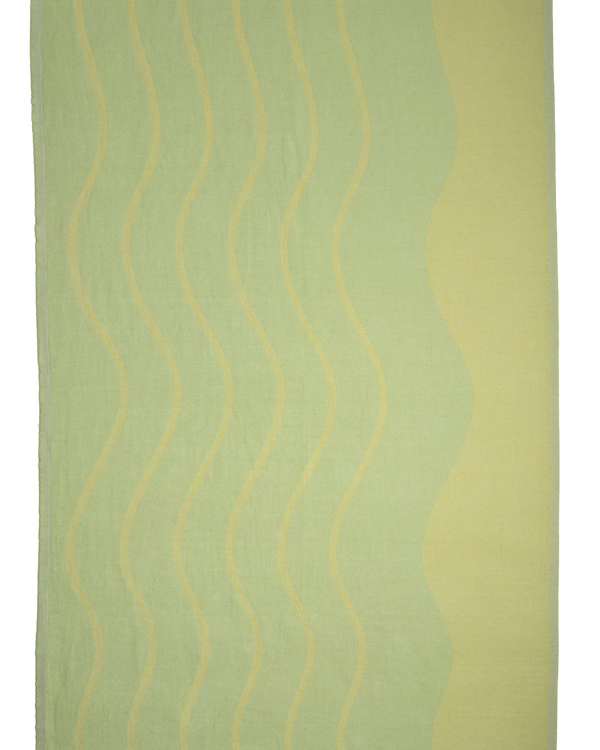 Back view of the reversible Swell lemon organic Turkish cotton beach towel