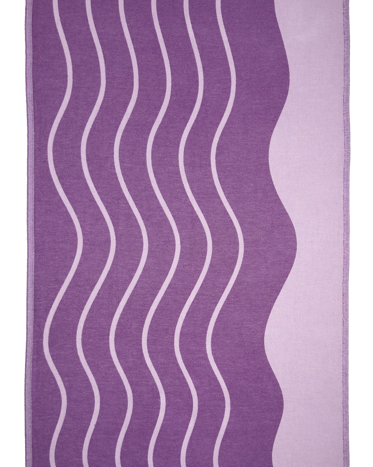 Back view of the Swell purple organic Turkish cotton beach towel