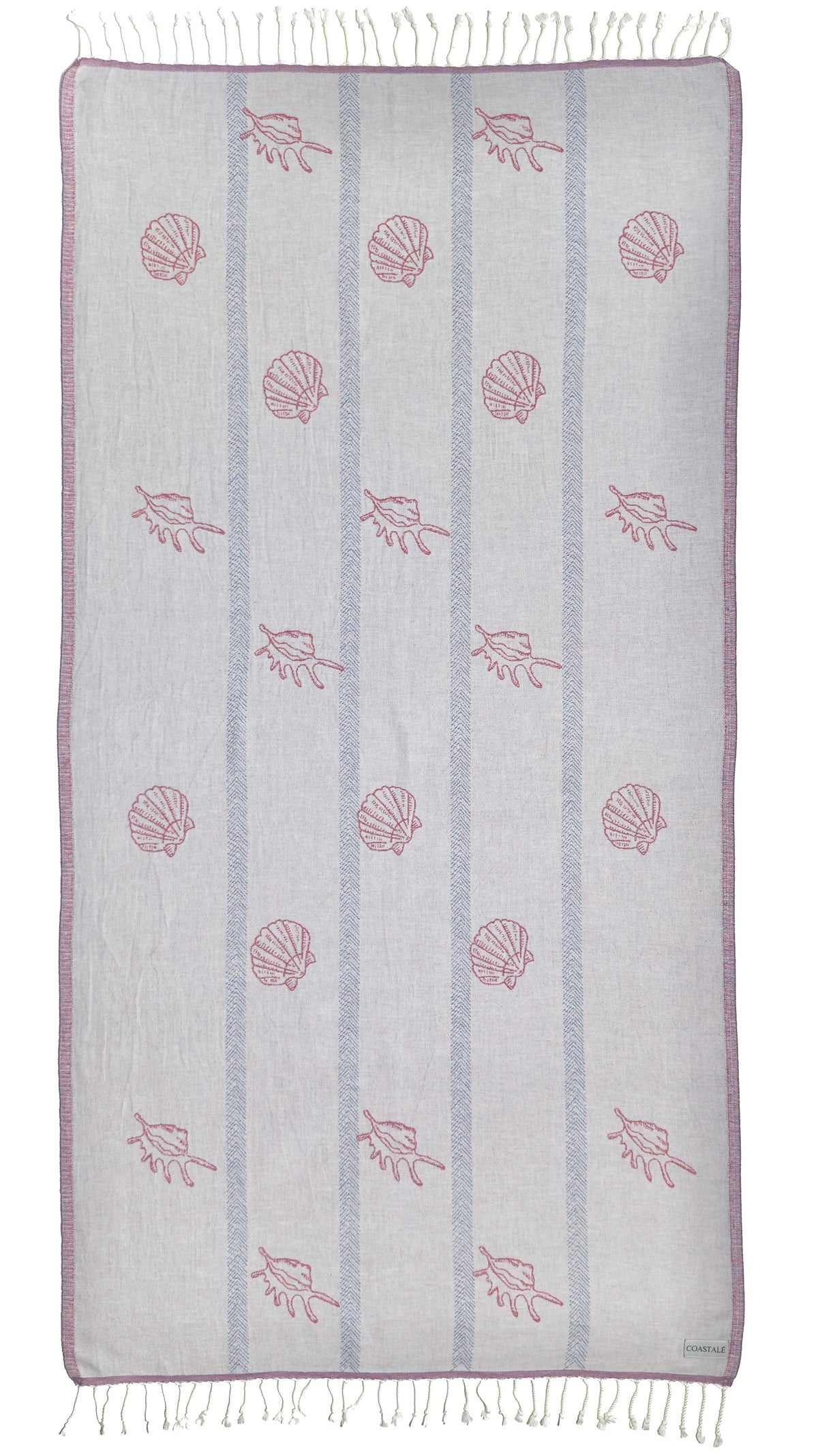 Front view of the Tideline organic Turkish cotton beach towel