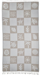 Front view of the Coastline organic Turkish cotton beach towel