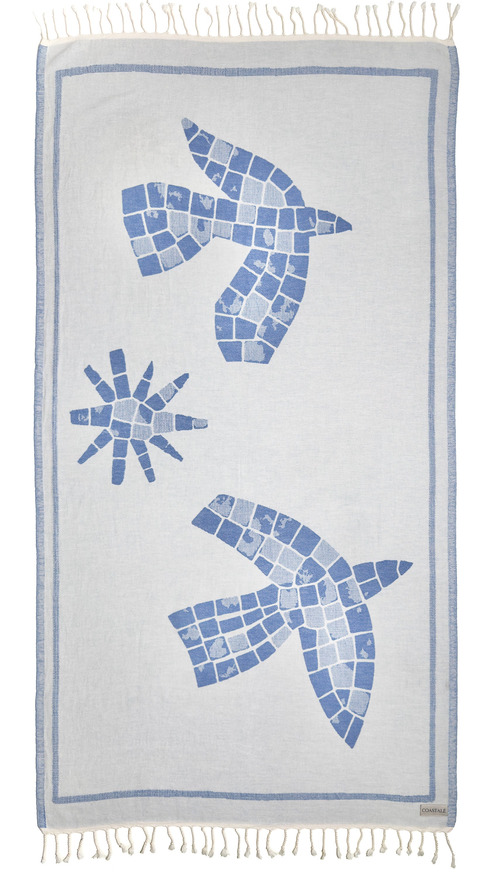 Front view of the Glide organic Turkish cotton beach towel