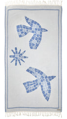 Front view of the Glide organic Turkish cotton beach towel