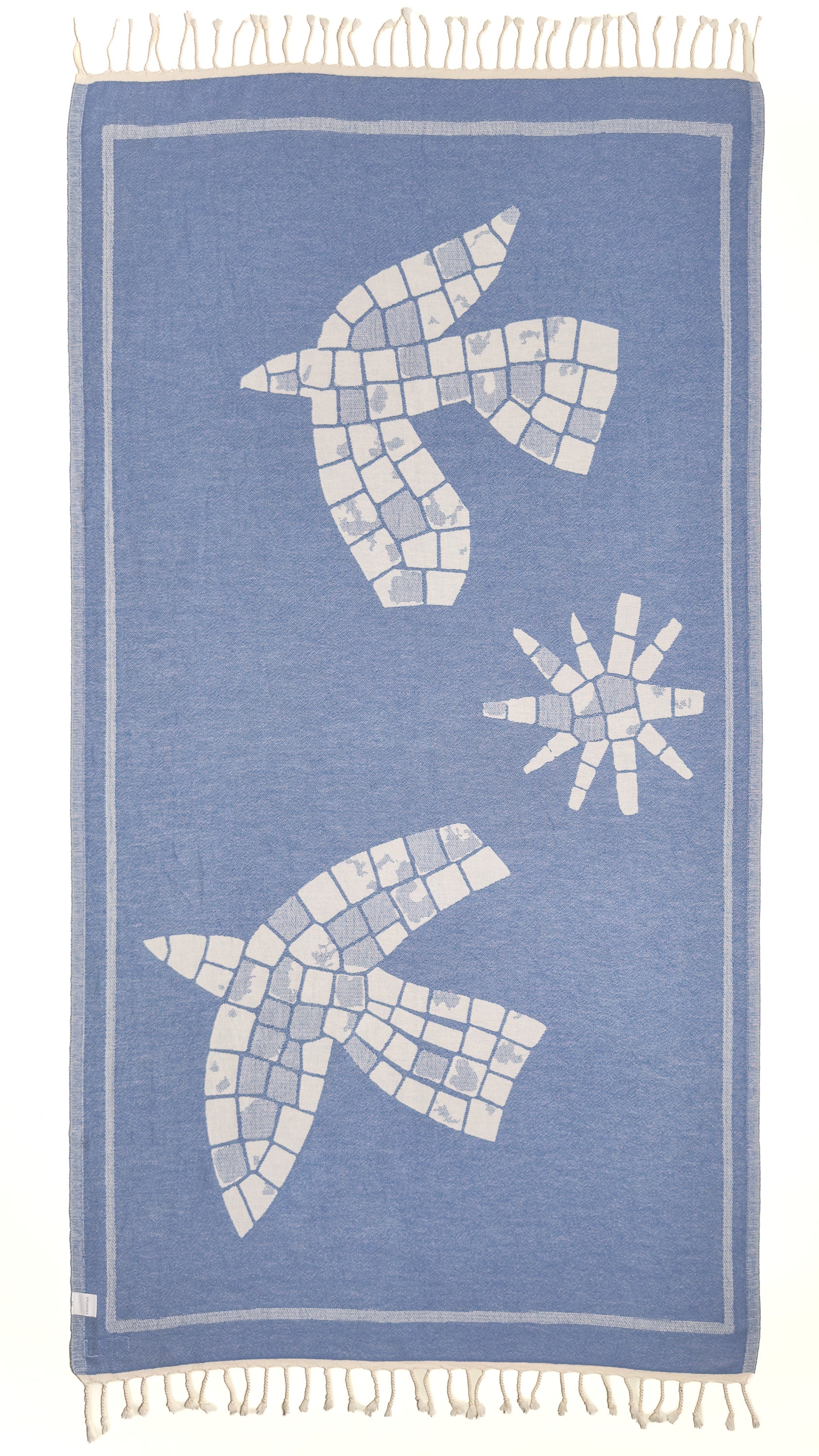 Back view of the reversible Glide organic Turkish cotton beach towel