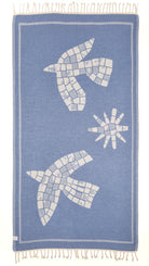 Back view of the reversible Glide organic Turkish cotton beach towel