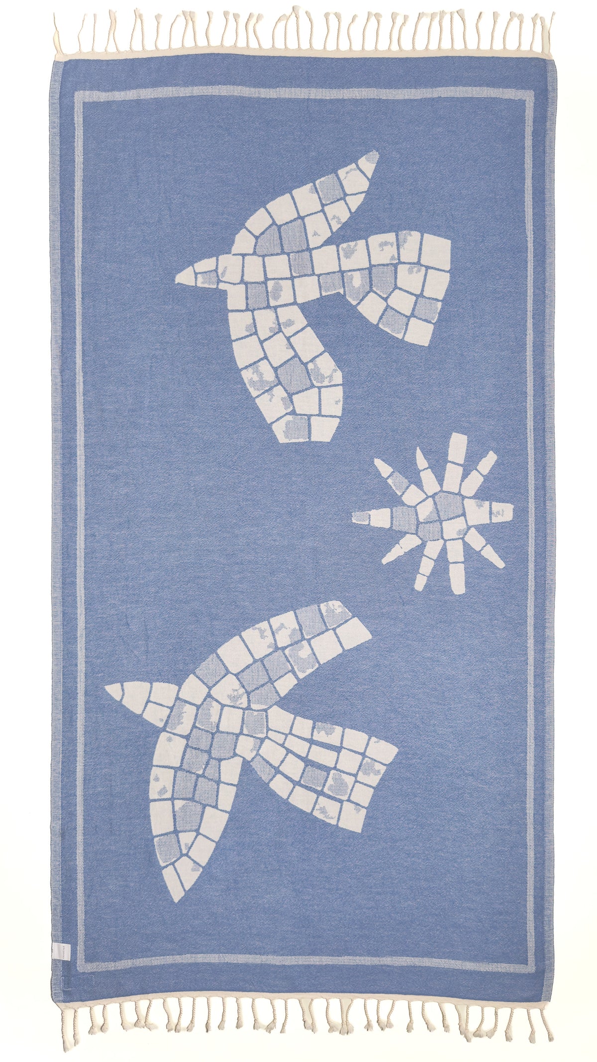 Back view of the reversible Glide organic Turkish cotton beach towel