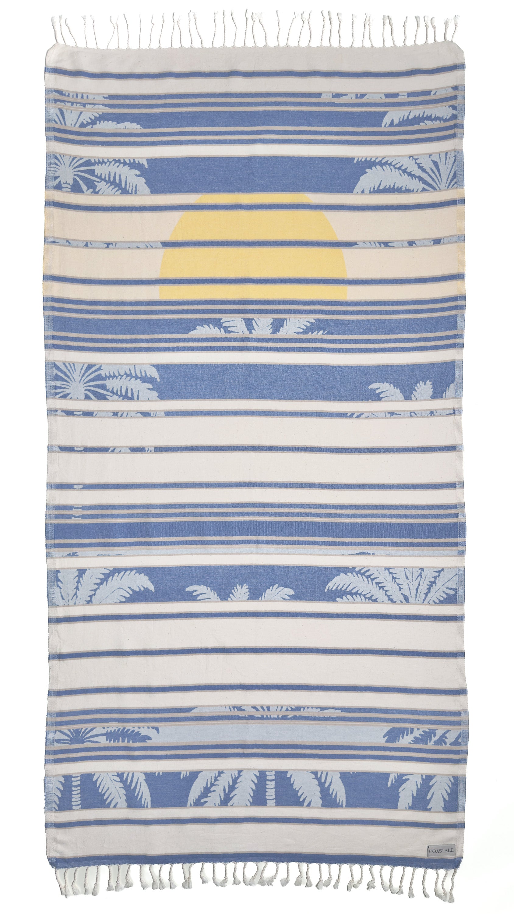 Front view of the Horizon organic Turkish cotton beach towel