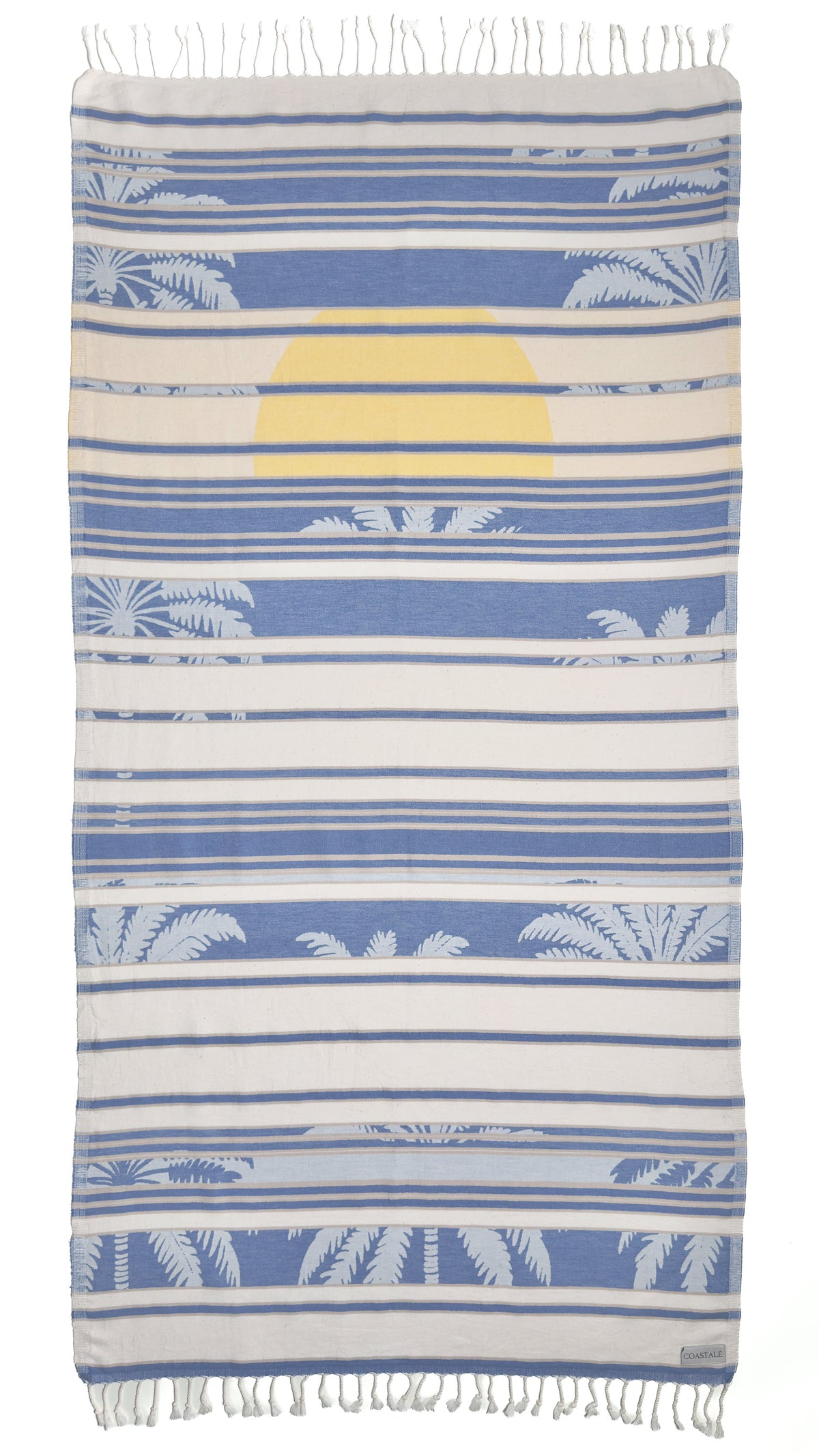 Front view of the Horizon organic Turkish cotton beach towel