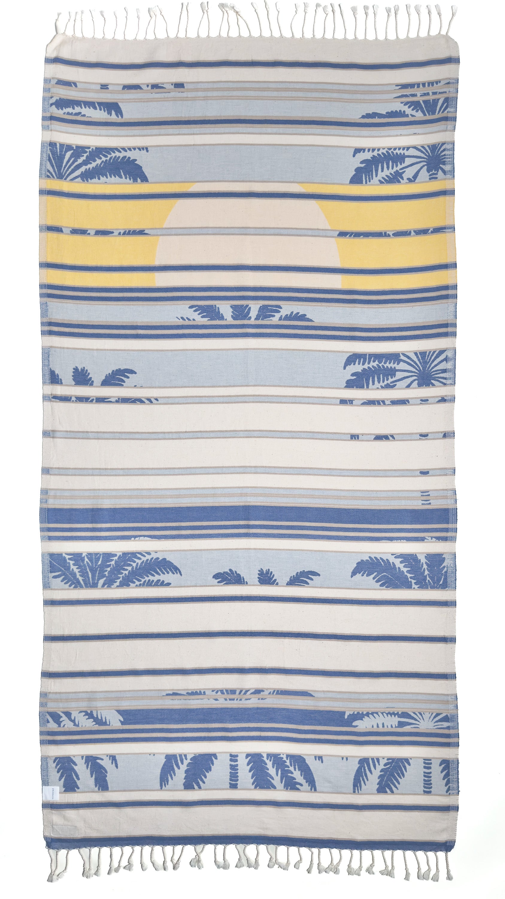 Back view of the reversible Horizon organic Turkish cotton beach towel