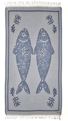 Front view of the Mosaic organic Turkish cotton beach towel