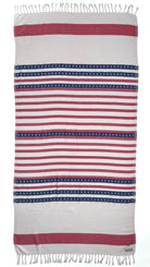 Front view of the Old Glory organic Turkish cotton beach towel, 4th July, American Flag design