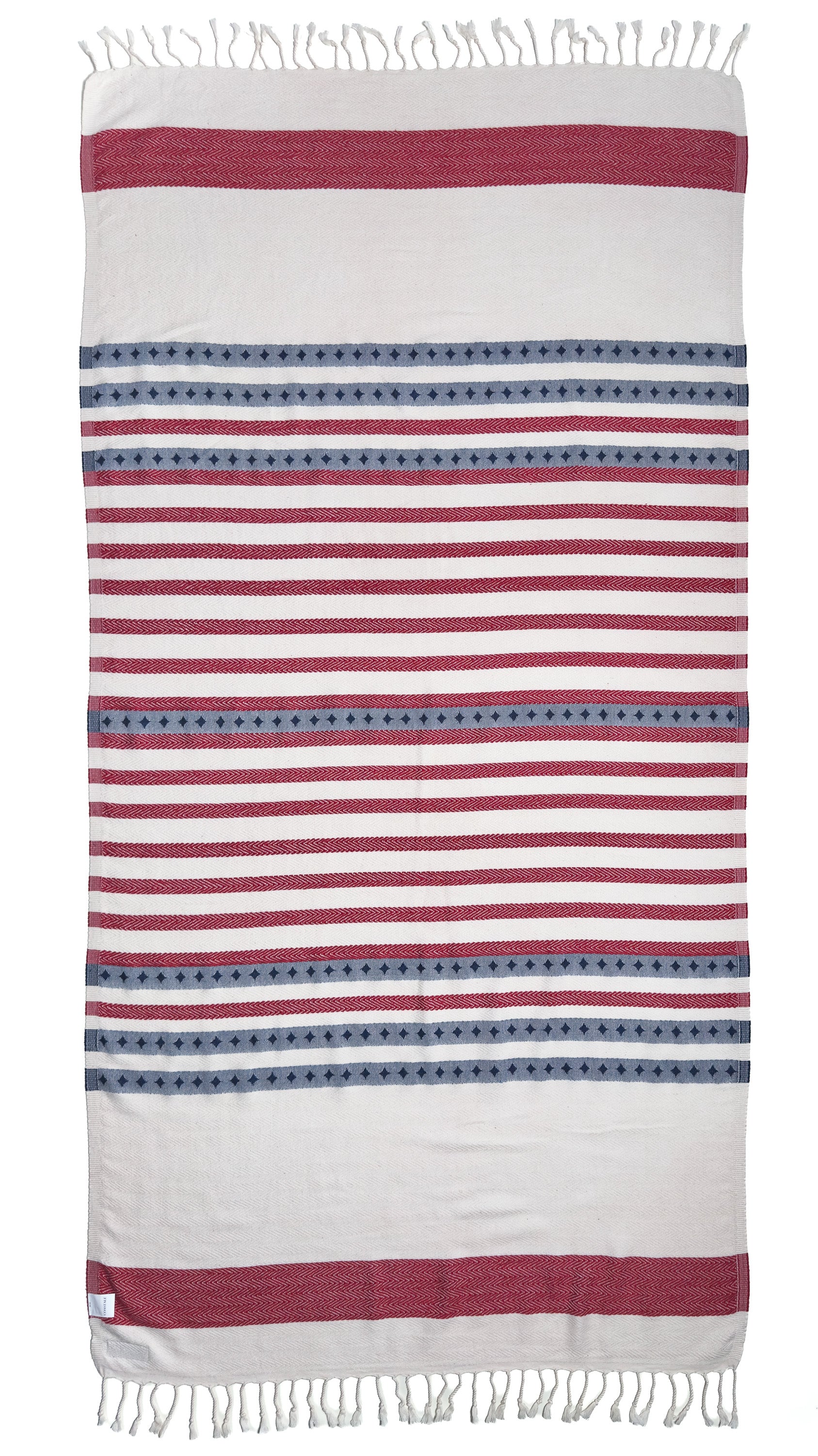Back view of the Old Glory organic Turkish cotton beach towel, 4th July, American Flag design