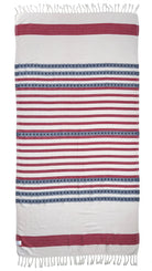 Back view of the Old Glory organic Turkish cotton beach towel, 4th July, American Flag design