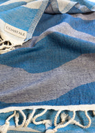 Close-up of the Sound organic Turkish cotton beach towel
