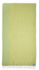Front view of the Swell lemon organic Turkish cotton beach towel