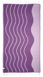 Back view of the Swell purple organic Turkish cotton beach towel

