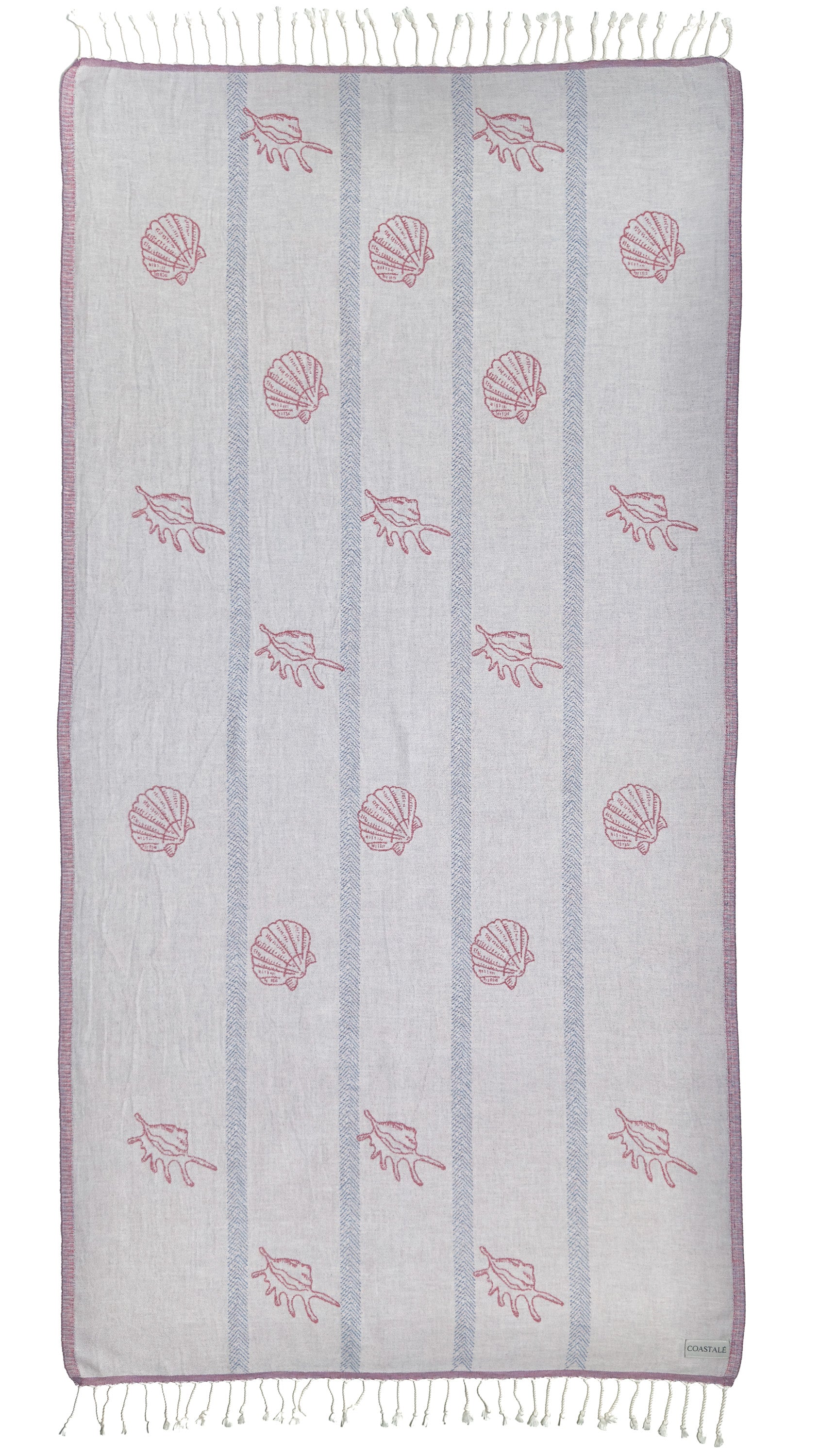 Front view of the Tideline organic Turkish cotton beach towel
